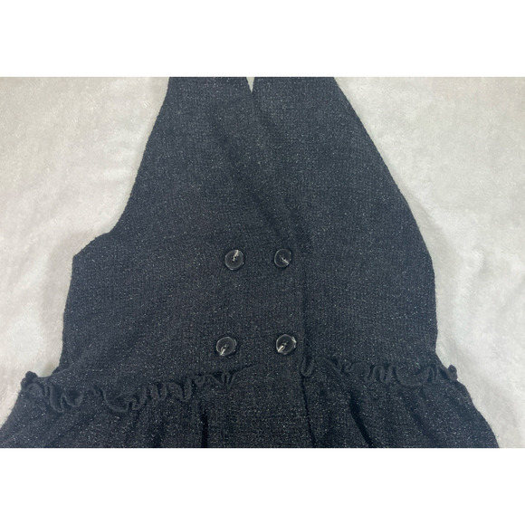 Vintage Minimal Halter Dress Size 12 Pockets Metallic 90s Y2K Whimsygoth - Picture 7 of 13
